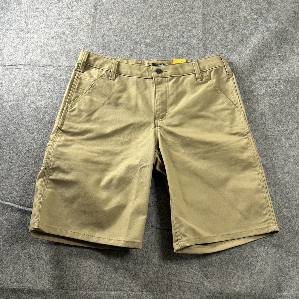 Carhartt BS3111-W Womens 10 Rugged Pro Flex Loose Fit Canvas Work Shorts Khaki